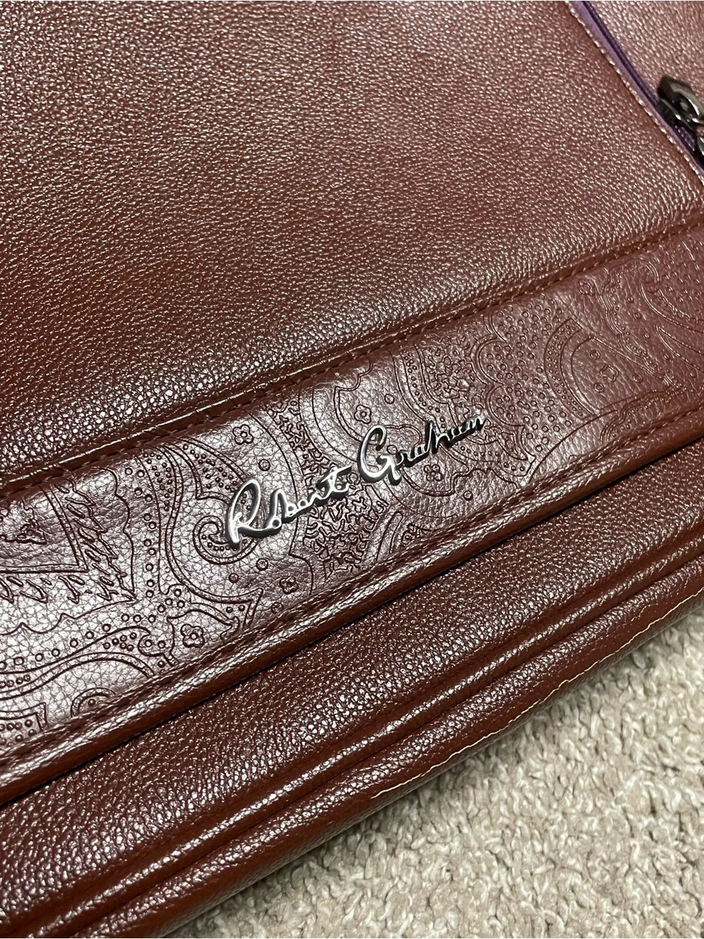 Robert Graham Leather Messenger Bag with Laptop Slot